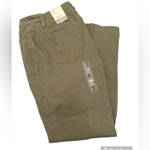 Style & Co - Petite High Rise Natural Straight-Leg Jeans 10P - Picture 2 of 4